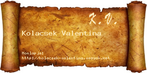 Kolacsek Valentina névjegykártya